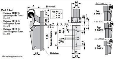 Universal-Türdämpfer Z1000, 50N, verzinkt, (1011)